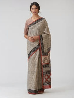 Fabindia - Cotton Bhagru Printed Sari