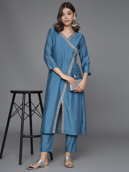 Heeposh - Embroidered A-Line Kurta (Set of 2)