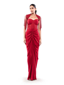MODO CALDO - Red Boundless Love Gown with Cape
