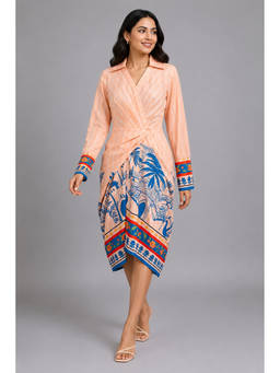 PERINI - City Peach Drape Dress