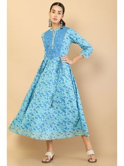 Soch - Women Blue Printed Kurta