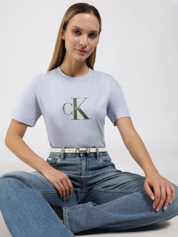 Calvin Klein - Blue Logo Regular Fit Cotton T-Shirt