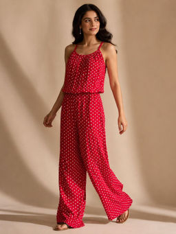 BRINNS - Red Printed Basic Jumpsuit