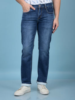 CRIMSOUNE CLUB - Men Blue Straight Jeans