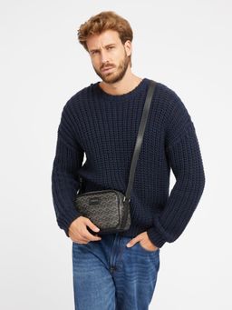 Guess - Men Grey Printed Camera Bag