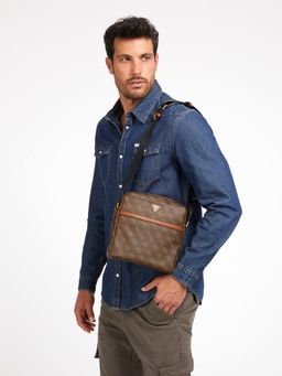 Guess - Men Brown Printed Sling Bag