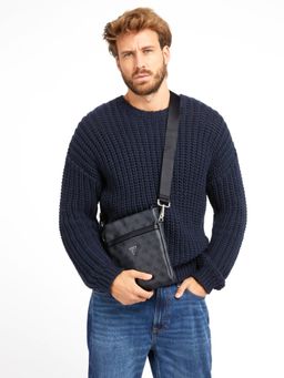 Guess - Men Grey Printed Sling Bag