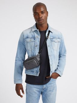 Guess - Men Grey Printed Sling Bag