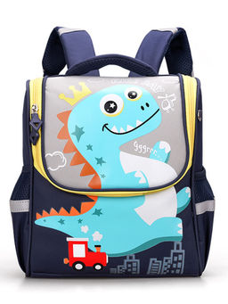 Little Surprise Box - Navy Blue Dino Flap Early School Backpack (2-5 Years)