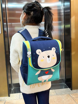 Little Surprise Box - Navy Blue Ted Flap Early School Backpack (2-5 Years)