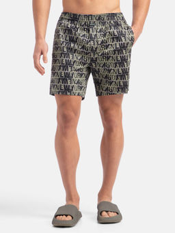 Jockey - Ny07 Men Grey Super Combed Cotton Satin Weave Printed Boxer Shorts