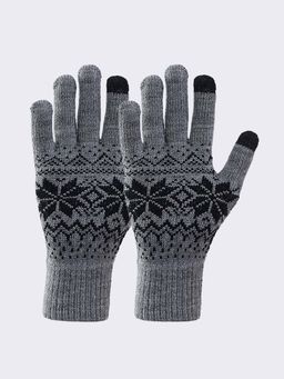 Monte Carlo - Grey Wool Blend Woven Pair Of Gloves