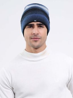 Monte Carlo - Navy Blue Wool Blend Woven Beanie