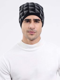 Monte Carlo - Black Wool Blend Woven Beanie
