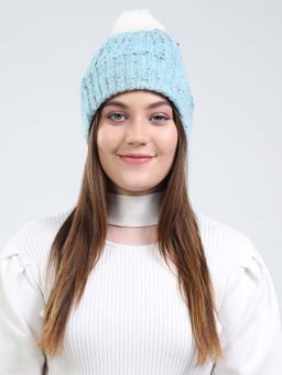 Monte Carlo - Blue Wool Blend Woven Beanie