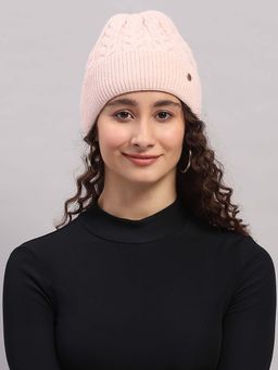 Monte Carlo - Pink Wool Blend Woven Beanie