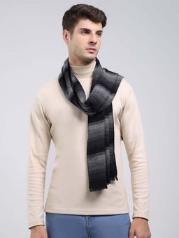 Monte Carlo - Black Wool Blend Woven Muffler