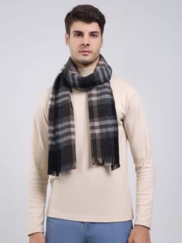 Monte Carlo - Black Wool Blend Woven Muffler