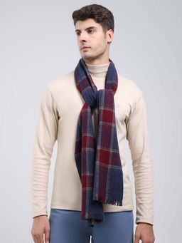Monte Carlo - Navy Blue Wool Blend Woven Muffler