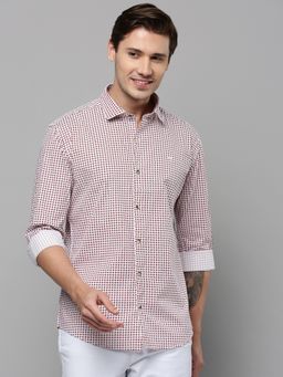 SHOWOFFFF - Men Collar Neck Long Sleeves Printed White Shirt