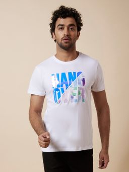 Globus - Men White Printed Cotton T-shirt