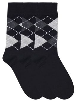 NEXT2SKIN - Pack of 3 Men Seamless Regular Length Cotton Socks - Black