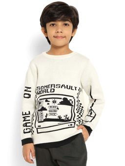 Somersault - World Printed Cotton Pullover Sweater