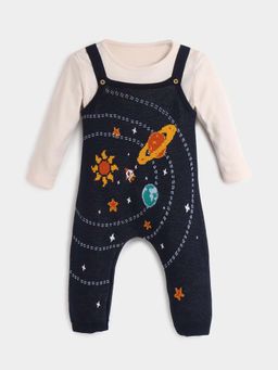 Somersault - Space Explorers Cotton Dungaree with Tee (Set of 2)