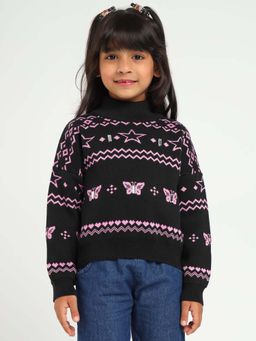 Somersault - Butterfly High Neck Cotton Pullover Sweater