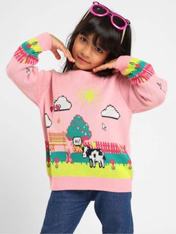 Somersault - Farmland Printed Cotton Pullover Sweater