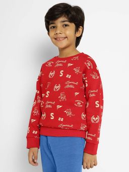 Somersault - Red Athleisure Printed Sweatshirt