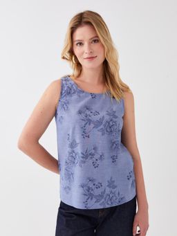 LC WAIKIKI - Blue Floral Printed Sleeveless Top