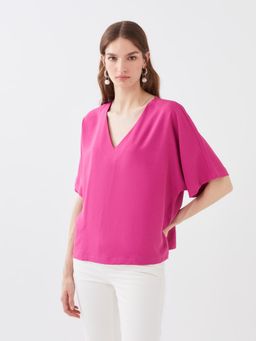LC WAIKIKI - Pink Vneck Oversized Top