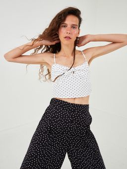 LC WAIKIKI - White Printed Strappy Bow Top