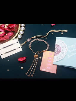 PAYA - Cut Stone Rakhi and Lumba and Nazariya - Mangalsutra Dhaaga Combo