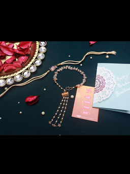 PAYA - Cut Stone Rakhi and Lumba Combo