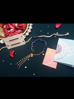 PAYA - Cut Stone Rakhi and Lumba and Nazariya - Mangalsutra Dhaaga Combo