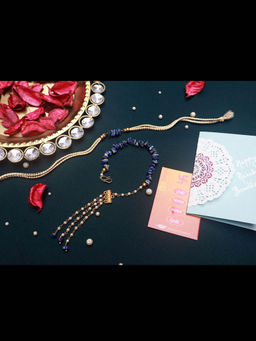 PAYA - Cut Stone Rakhi and Lumba Combo