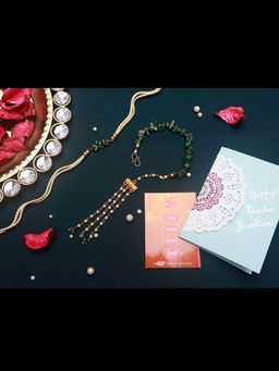 PAYA - Cut Stone Rakhi and Lumba Combo
