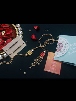PAYA - MOP Rakhi and Lumba and Nazariya - Mangalsutra Dhaaga Combo