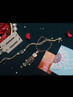 PAYA - MOP Rakhi and Lumba and Nazariya - Mangalsutra Dhaaga Combo