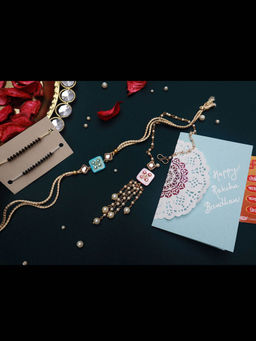 PAYA - MOP Rakhi and Lumba and Nazariya - Mangalsutra Dhaaga Combo