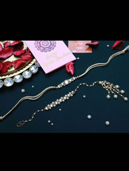 PAYA - Round Kundan Rakhi and Lumba Combo