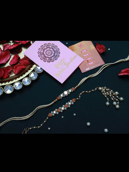 PAYA - Round Kundan Rakhi and Lumba Combo