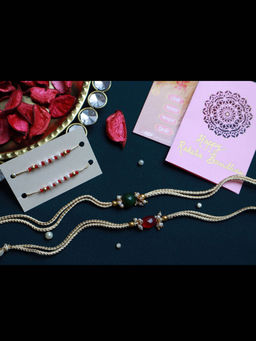 PAYA - Natural Stone Rakhi and Nazariya Dhaaga Combo