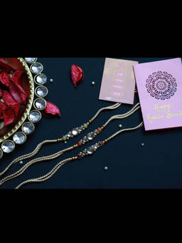 PAYA - Round Kundan Rakhi Combo