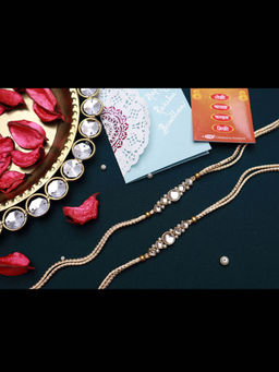 PAYA - Round Kundan Rakhi Combo