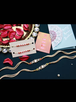 PAYA - Round Kundan Rakhi and Nazariya Dhaaga Combo