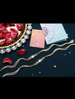 PAYA - Round Kundan Rakhi Combo