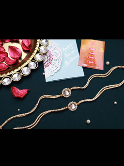 PAYA - Minimalist Kundan Rakhi Combo